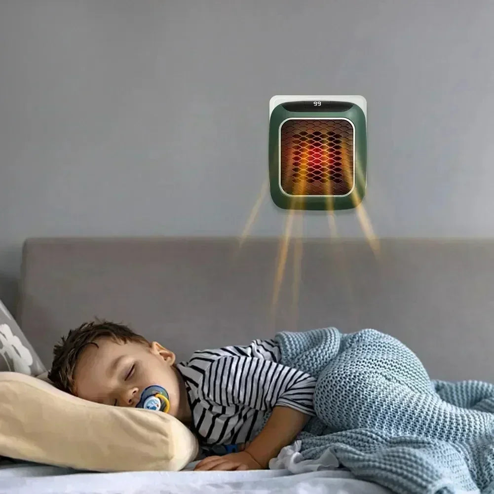 800W Мини Халаагч — Хананд өлгөдөг PTC керамик халаалттай, алсын удирдлагатай гэрийн халаагч /800W 미니 히터 — 벽걸이형 PTC 세라믹 난방기, 리모컨 포함 가정용 전기 히터/